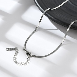 Нержавеющая Сталь Цвет Не тускнеет 304 ожерелье из нержавеющей стали с рисунком «елочка» для женщин, цвет нержавеющей стали, 16.42 дюйм (41.7 см)