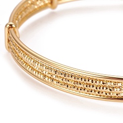 Golden Long-Lasting Plated Brass Cuff Bangles, Golden, 2-3/8 inch(6.2cm)