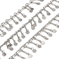 Platinum Rack Plating Brass Link Chains, with Heart Charms, Long-Lasting Plated, Nickel Free, Soldered, with Spool, Platinum, 8x2x1mm, about 32.81 Feet(10m)/Roll