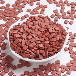 (TL2315) Matte Opaque Terra Cotta MIYUKI TILA Beads, Japanese Seed Beads, 2-Hole, (TL2315) Matte Opaque Terra Cotta, 5x5x1.9mm, Hole: 0.8mm, about 590pcs/50g
