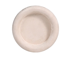 Beige Velvet Jewelry Bracelet Gift Storage Tray Boxes, Flat Round, Beige, 11.5x2cm