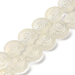 Светло-желтый Стеклянные бусины с гальваническим покрытием , с полным покрытием цвета радуги, улитка, светло-желтый, 12.5x11.5x4.5 мм, отверстие : 1 мм, около 50 шт / нитка, 24.41 дюйм (62 см)