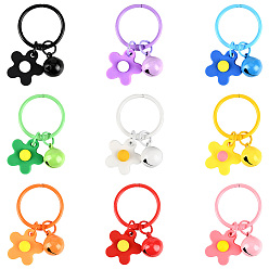 (52) Непрозрачная лаванда 9шт. 9 цвета подвески из смолы в виде цветов, застежки и подвески-колокольчики из сплава, напечатанные распылением, для украшений сумок, разноцветные, 55 мм, 1 ПК / цветов