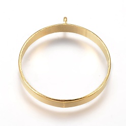Золотой Сплав открытая задняя рамка большие подвески, для diy уф смолы, эпоксидная смола, Прессованные цветочные украшения, плоско-круглые, золотые, 38x34.5x5 мм, отверстие : 2.2 мм