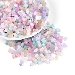 (52) Непрозрачная лаванда Стеклянный бисер в стиле волочильного станка, имитации кошачьего глаза , колонка, разноцветные, 6~7x3.5~4 мм, отверстие : 1.2~1.6 мм, Около 3210 шт / фунт