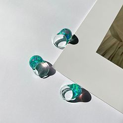 Светлый Морско-зеленый Полимерные пальцевые кольца, круглые, светло-зеленый, размер США 7 (17.3 мм)