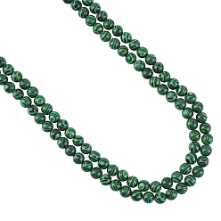 Vert Perles synthétiques malachite brins, teint, ronde, 8mm, Trou: 1.5mm, verte, 8mm, Trou: 1.5mm, Environ 50 pcs/chapelet, 15.5 pouce, 2 brins / boîte