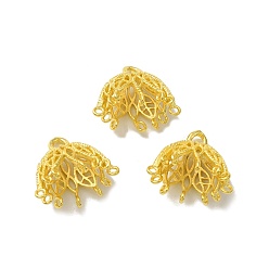 Real 24K Gold Plated Brass Chandelier Component Links, Lead Free & Cadmium Free, Umbrella Shape, Real 24K Gold Plated, 13x15.5x8mm, Hole: 1~1.8mm