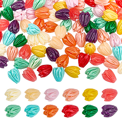 (52) Непрозрачная лаванда 96 шт. 12 цветные синтетические коралловые и смоляные бусины, для изготовления ювелирных изделий DIY, Жасмин, разноцветные, 8~9x6.5~7 мм, отверстие : 1~1.2 мм, 8 шт / стиль