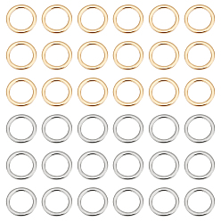 Золотой & Цвет Нержавеющей Стали 50 шт. 2 стиль 304 соединительные кольца из нержавеющей стали, круглые кольца, золотые и нержавеющая сталь цвет, 8x1 мм, 25 шт / стиль