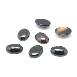 (946F)Морозный цвет внутри  Жонкиль / Непрозрачная зеленая подкладка Окрашенные кабошоны из натурального черного агата, овальные, 25x18x7 мм