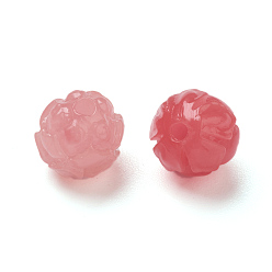 Светло-Коралловый Стеклянные бусы, имитация нефрита, окрашенные, изогнутые, цветок, свет коралловый, 12 мм, отверстие : 2 мм