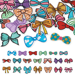 (52) Непрозрачная лаванда Нашивки на одежду из полиэстера, бантом, разноцветные, 23~49x48~51x1.5 мм