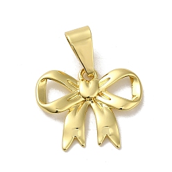 Настоящее золото 18K Стойки обшивки латунные подвески, долговечный, без свинца и без кадмия, бантом, реальный 18 k позолоченный, 18x22x3.5 мм, отверстие : 9x4 мм