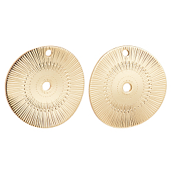 Real 18K Gold Plated 20Pcs Brass Pendants, Long-Lasting Plated, Flat Round, Real 18K Gold Plated, 18.5x18x1mm, Hole: 1.1mm