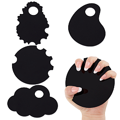 Черный 4шт. акриловая подставка для демонстрации дизайна ногтей, разнообразные, чёрные, 11x10.9x0.3 см