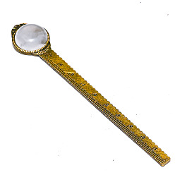 Хрусталь Закладка линейки из сплава, Закладка-кабошон из кристалла кварца, 120x20 мм