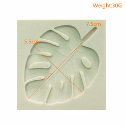 Antique White Food Grade Silicone Molds, Fondant Molds, For DIY Cake Decoration, Chocolate, Candy, UV Resin & Epoxy Resin Jewelry Making, Leaf, Antique White, 75x55mm