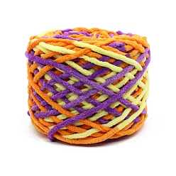 Разноцветный Мягкая полиэфирная пряжа для вязания крючком, толстая пряжа для шарфа, пакет, изготовление подушек, сегмент окрашенный, красочный, 7 мм