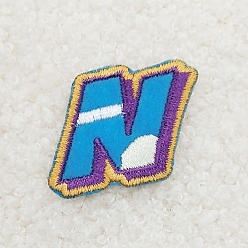 Letter N Computerized Embroidery Cloth Iron on/Sew on Patches, Costume Accessories, Appliques, Letter.N, 30x35mm