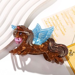 Единорог Заколки для волос в форме когтей из ацетата целлюлозы, аксессуары для волос для женщин и девочек, единорог, 96x50 мм