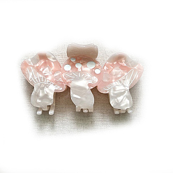 Pink Заколки-коготь из грибовидной ацетатной целлюлозы, аксессуары для волос для женщин и девочек, розовые, 110x60 мм