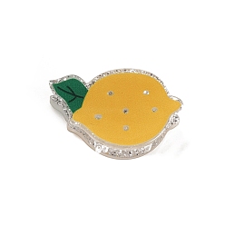 Лимон Заколки для волос из пвх, фрукты, с блестка, лимон, 26 мм