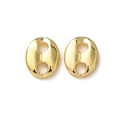 Золотой Латунные соединители прелести, овальные звенья кофейного зерна, долговечный, стойки покрытие, золотые, 8.5x7x2 мм, отверстие : 2 мм