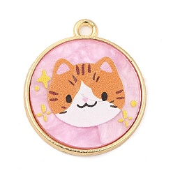 Cat Shape Подвески из сплава , с акриловой, без кадмия, без никеля и без свинца, плоско-круглые, форма кошки, 23x20x2 мм, отверстие : 1.8 мм