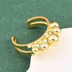 Настоящее золото 18K Латунные кольца-манжеты для женщин, долговечный, стойки покрытие, реальный 18 k позолоченный, 7 мм, регулируемый