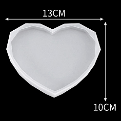 Heart Silicone Cup Mat Molds, Coaster Molds, Resin Casting Molds, for UV Resin, Epoxy Resin Craft Making, Heart, 130x100x13mm