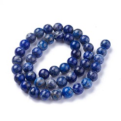 Ляпис-Лазурь Нитки бусины из натурального ляписа-лазури, круглые, 8 мм, отверстие : 1.2 мм, около 46~47 шт / нитка, 14.8 дюйм ~ 15.51 дюйм (37.7~39.4 см)