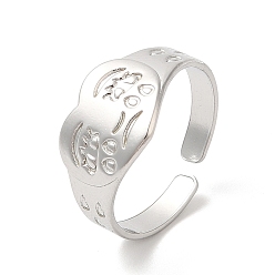 Нержавеющая Сталь Цвет Не тускнеет 304 манжеты на пальцы из нержавеющей стали, Открытые кольца для женщин с плачущим лицом и сердцем, цвет нержавеющей стали, внутренний диаметр: 18 мм