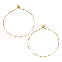 Золотой 10шт. регулируемые 304 слайдер из нержавеющей стали браслеты изготовление, Боло браслеты, подходит для соединительных шармов, с 202 из нержавеющей стали бусы, золотые, длина одной цепи: около 12 см