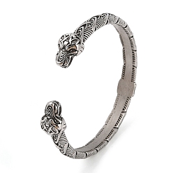 Змея Мужские браслеты-манжеты viking 304 с открытыми манжетами из нержавеющей стали, античное серебро, змея, 9~13.5 мм, внутренний диаметр: 2-3/4 дюйм (7.1 см)