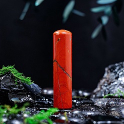 Красный Камень Украшения для колонн из натуральной красной яшмы, фигурка для украшения дома, энергетический камень рейки для исцеления, 59x14 мм