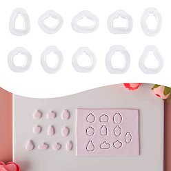 Белый 10шт. пластиковые формы, резцы глины, для серьги решений, вазы формы, белые, 16~20x15~20x10 мм