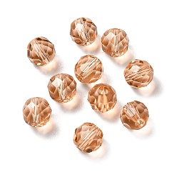 Легкий Лосось Стекло k9 стекло, имитация Австрийские кристаллические шарики, граненые, круглые, светлый померанцевый, 8 мм, отверстие : 1.5 мм