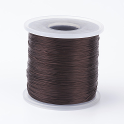 Коричневый Японский плоский эластичный хрустальный шнур, эластичная нить для бисера, для изготовления эластичного браслета, кофе, 0.5 мм, около 328.08 ярдов (300 м) / рулон