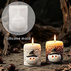 Ghost Moldes de silicona para portavelas de Halloween hechos en casa, moldes de resina, para resina uv, fantasma, 70x84x95 mm