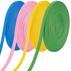 (52) Непрозрачная лаванда 80 ярды 4 цвета полиэстеровая полая лента, для аксессуаров для одежды, разноцветные, 3/8 дюйм (9~10 мм), около 20 ярдов (18.288 м) / цвет