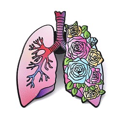 Разноцветный Броши из эмали с цветочным рисунком легких, Черные металлические застежки для значков на лацкан для рюкзака или одежды, красочный, 41x37 мм