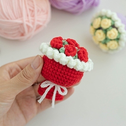 Красный Наборы для вязания своими руками, мини-букет, красные, 6.5 см