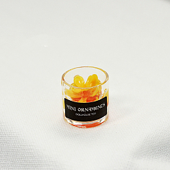 Оранжевый Пластиковые украшения для дома бонсай, со стеклянной бутылкой, для кукольного домика, оранжевые, 15x15 мм