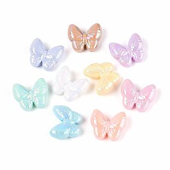 (52) Непрозрачная лаванда Непрозрачные акриловые бусины, с покрытием AB цвета, бабочка, разноцветные, 17x19.5x7.5 мм, отверстие : 2.2 мм, Около 375 шт / 500 г