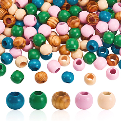 (52) Непрозрачная лаванда 200 шт. 5 цвета деревянные европейские бусины-рондели, разноцветные, 20x15~17.5 мм, отверстие : 9~10 мм