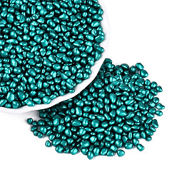 Dark Cyan Baking Paint Glass Seed Beads, No Hole Beads, Imitation Cobblestone, Dark Cyan, 1~8x1~5x1~4mm, about 6521pcs/Pound