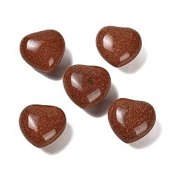 Goldstone Synthetic Goldstone Heart Love Stone, Healing Pocket Palm Stone for Reiki Balancing, 19~21x20~21x11~12mm