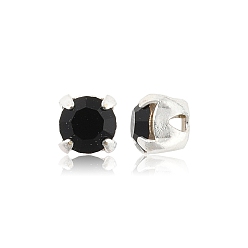 23980 Jet Preciosa® maxima crystal в пришивной чашке, чешский хрусталь, с настройками латуни, 719 35 012 шатон (круглый), серебряные, 23980 струя, ss 12 (3~3.2 мм)