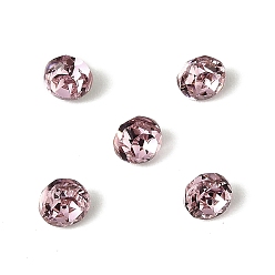 Светлый Падпаршадча Стеклянные стразы кабошоны, задние и задние, граненые, квадратный, алмаз, Легкий padparadscha, 4x3 мм